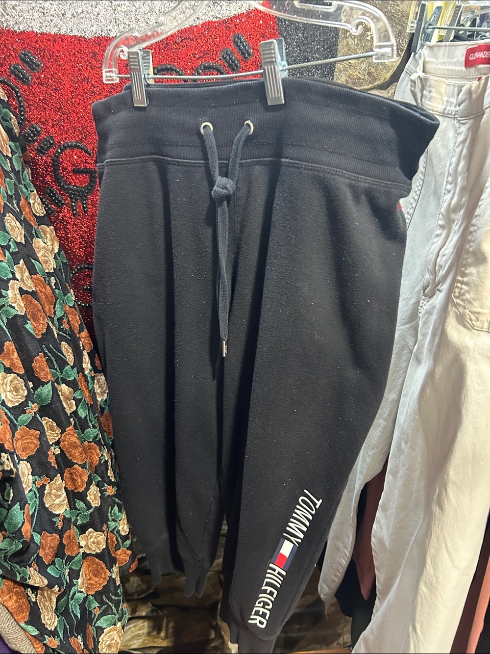 Tommy Hilfiger Black Drawstring Logo Joggers